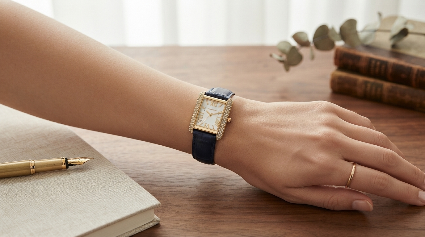 Michael Kors Gold & Blue Quartz Watch: Timeless Style